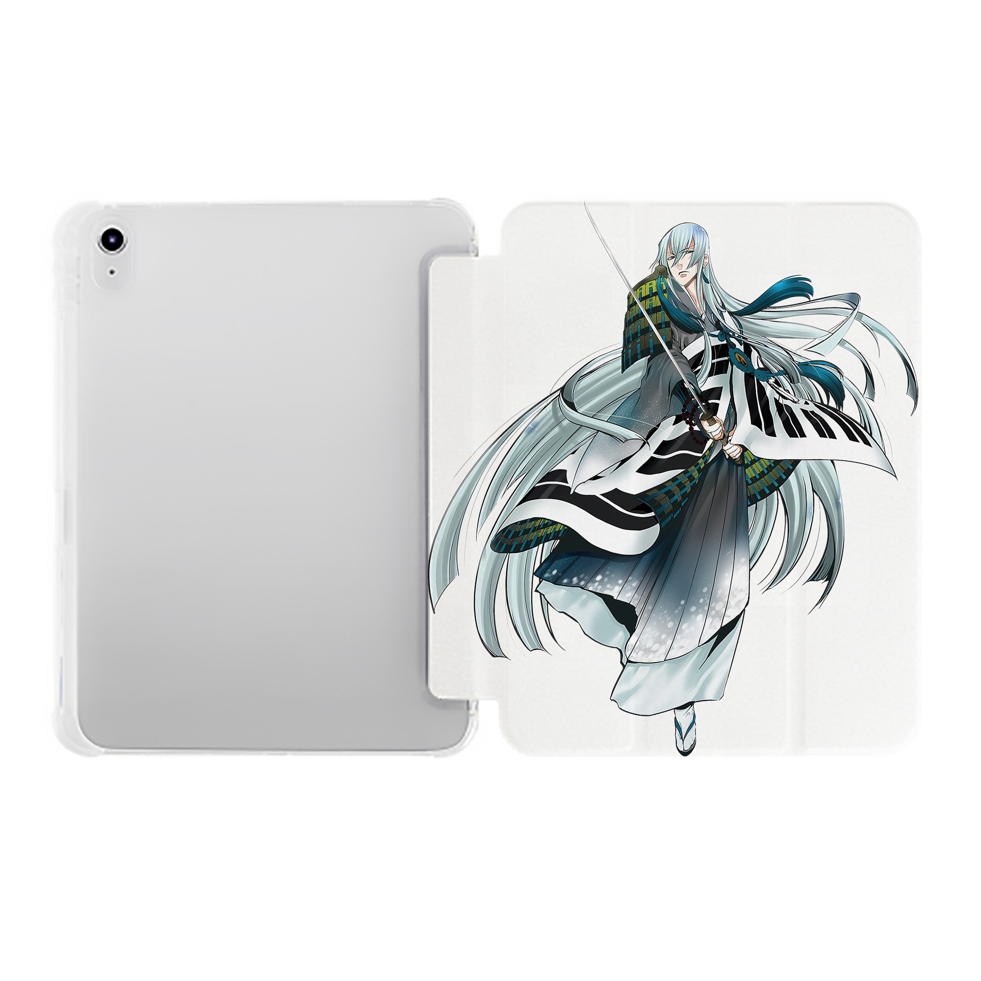 （画像用） 刀剣乱舞 Touken Ranbu IPad ケース ペン収納付き 三つ折りスタンド PUレザー×シリコン 対応機種9.5/10.5/10.9インチ